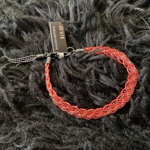 Banana Republic Red Rope Woven Bracelet NWT
